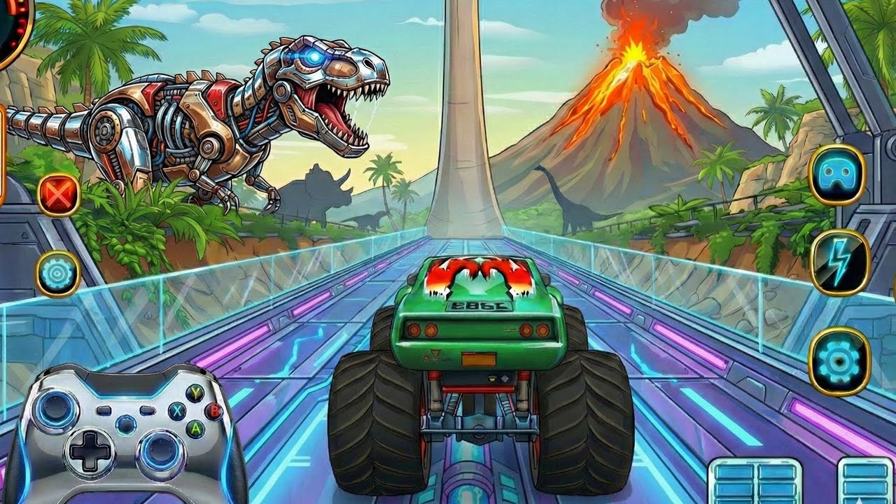 Mega Ramp Challenge! Super Crazy GT Monster Truck Racing Stunts Android Gameplay #7 Darcrays Play