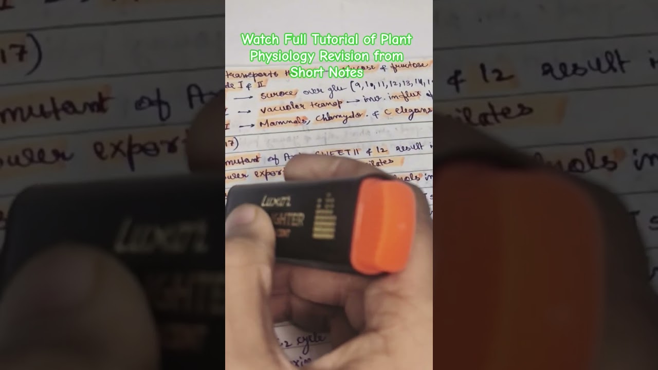 Plant Physiology Revision from Short Notes for Csir Net 