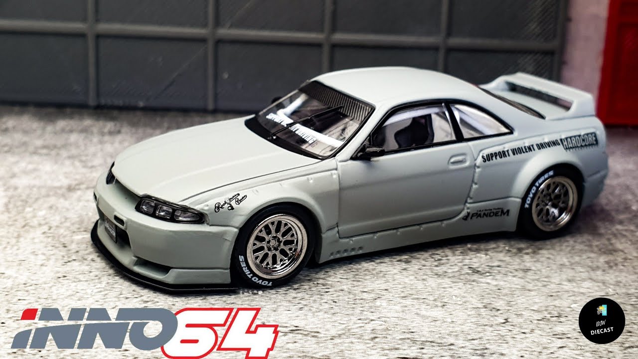 Nissan Skyline GT-R R33 Pandem / Rocket Bunny Cement Grey Matte by Inno64 | UNBOXING and REVIEW