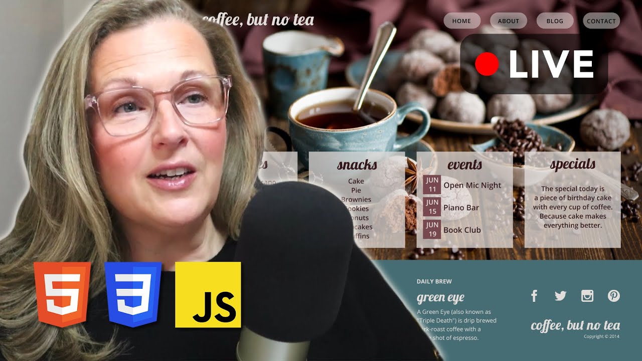 LIVE 🟤 Building a Bakery Menu with HTML, vanilla CSS + JS Project | Part 5