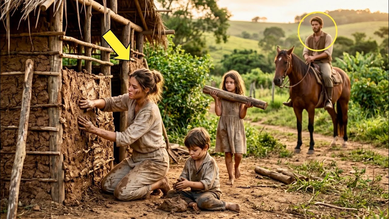 FAZENDEIRO VI&Uacute;VO ENCONTRA M&Atilde;E E DUAS CRIAN&Ccedil;AS CONSTRUINDO UMA TAPERA NA FAZENDA... E O QUE ELE FAZ&hellip;
