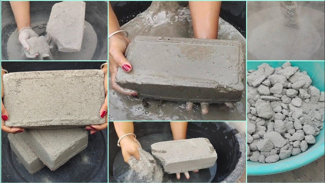 Asmr - P3 Super soft dusty sand cement dry water 💦 crumbling satisfying asmr video