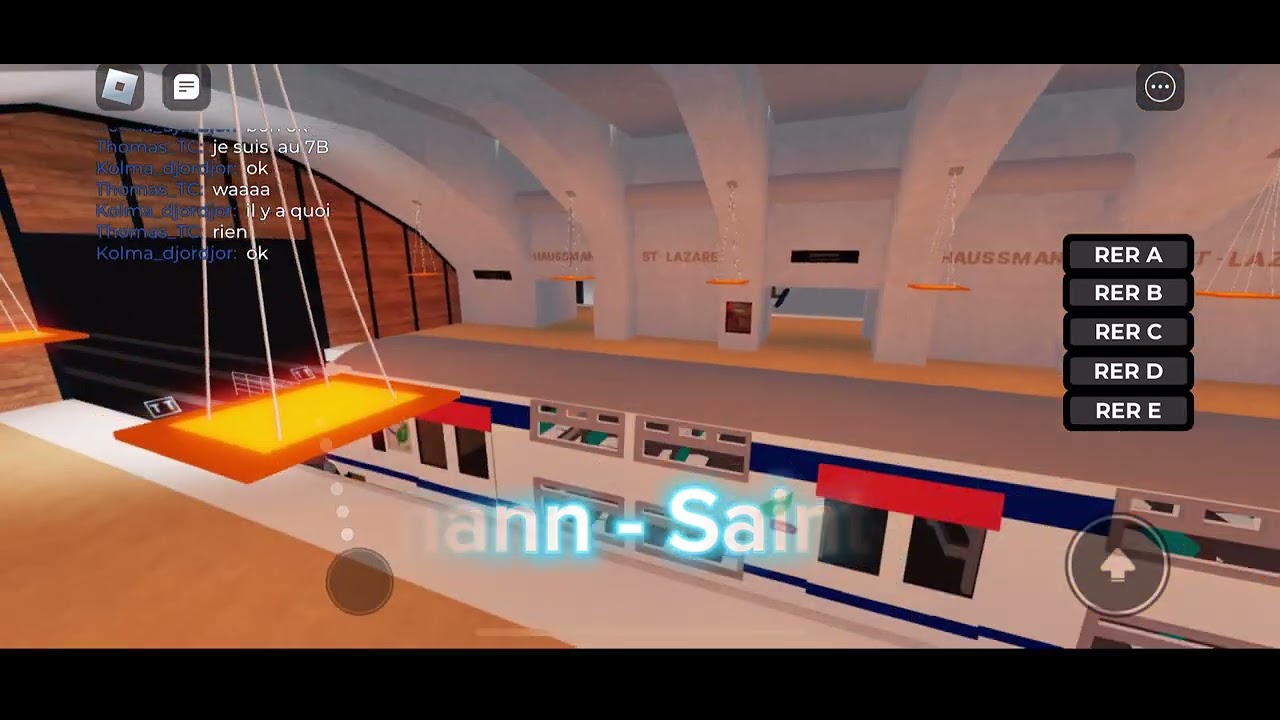 En cabine du RER E sur Roblox Project RER Time Lapse