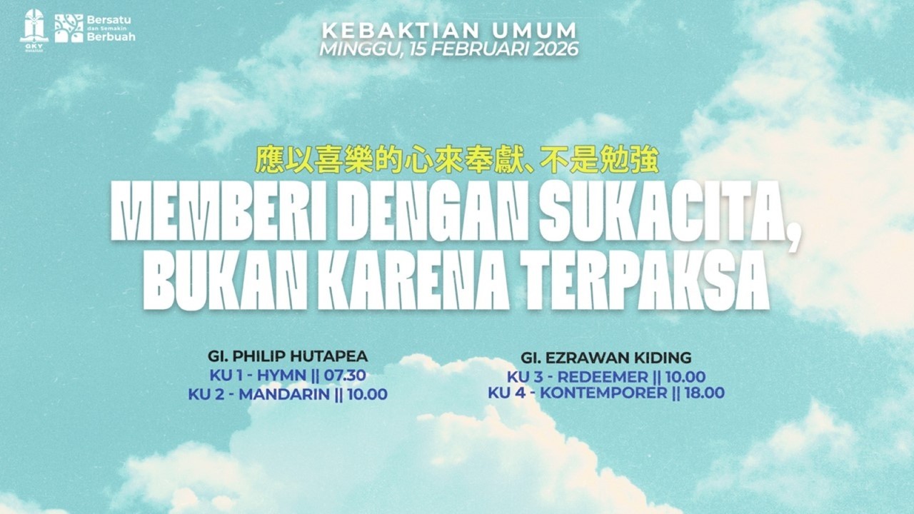 #Ibadah​​Mandarin 15/02/26-10.00 WITA|GI.PHILIP HUTAPEA~Memberi Dengan Sukacita,Bukan Karna Terpaksa