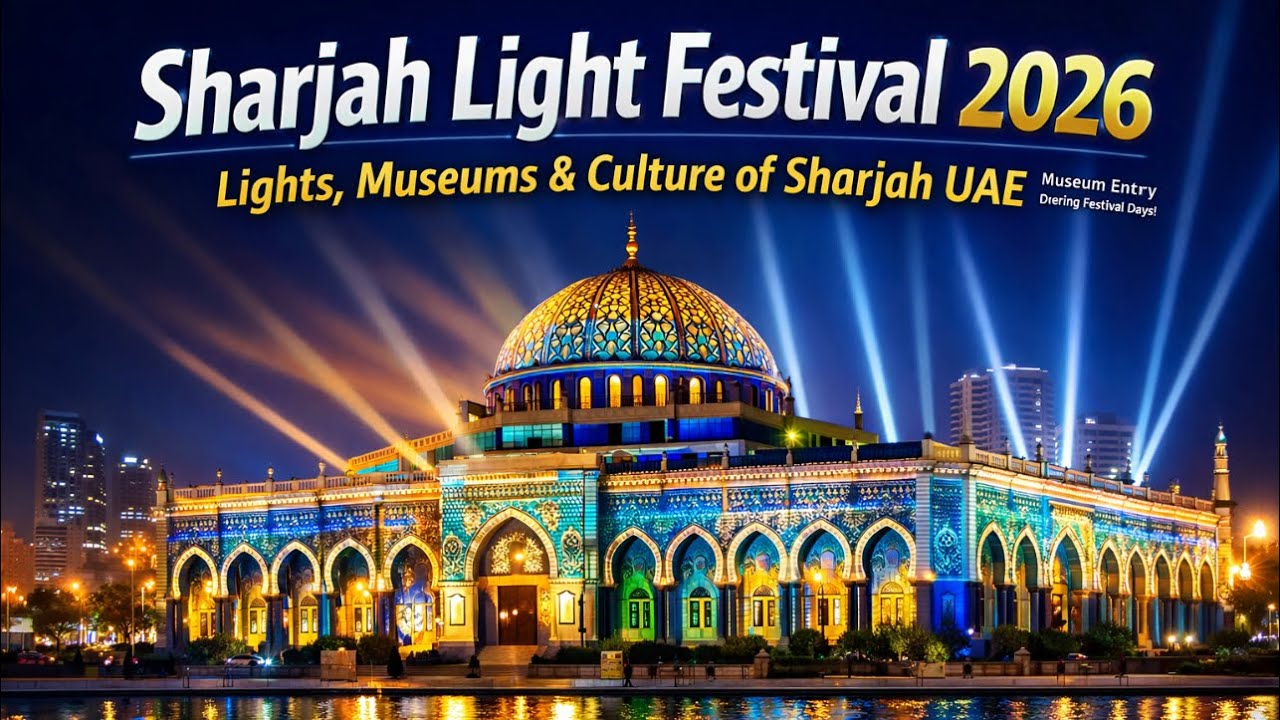 Sharjah Light Festival 2026 | Stunning Lights, Museums & Culture of Sharjah UAE 🇦🇪