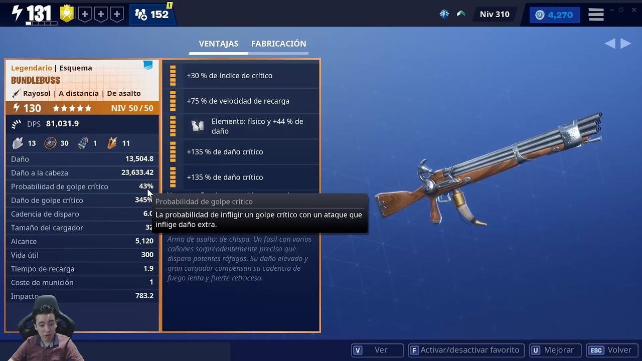 Guía Salvar el Mundo Daño vs Daño Indice Crítico + PERKS ARMAS Paquete Bundlebus TOP Juego Fortnite