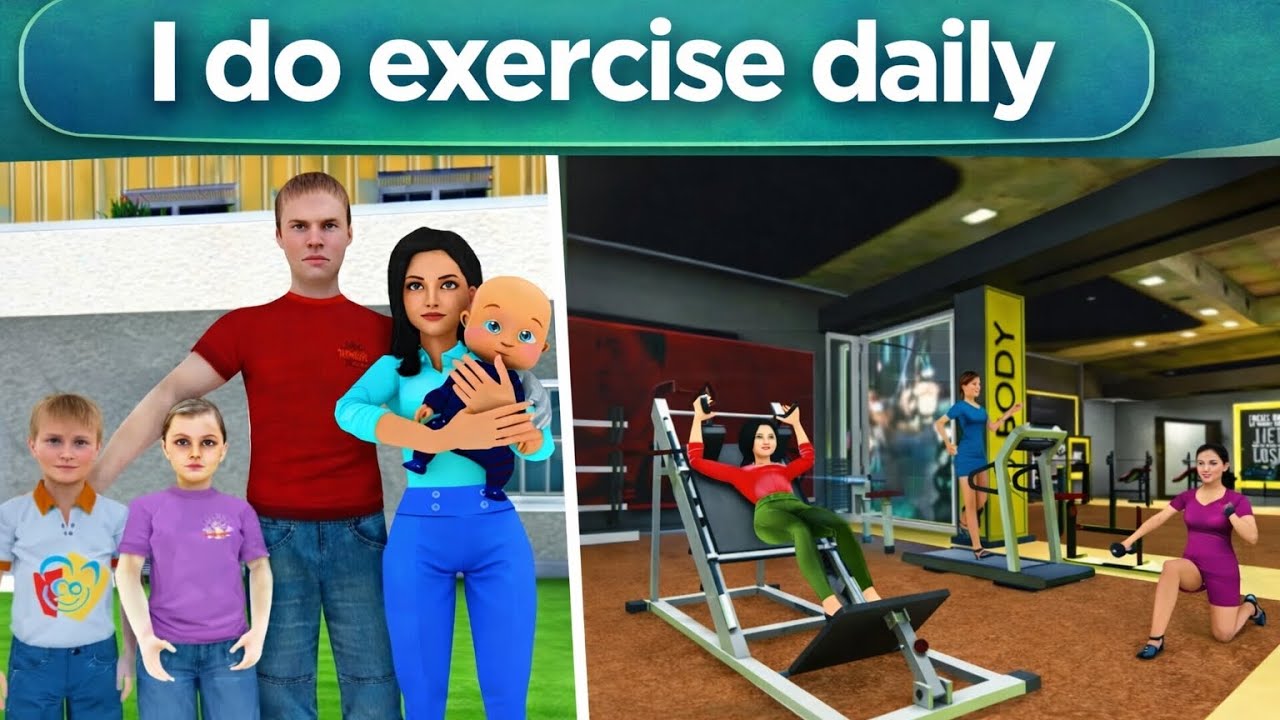 Daily gym Workout 💪 |Mother life sim family | part -2 | 