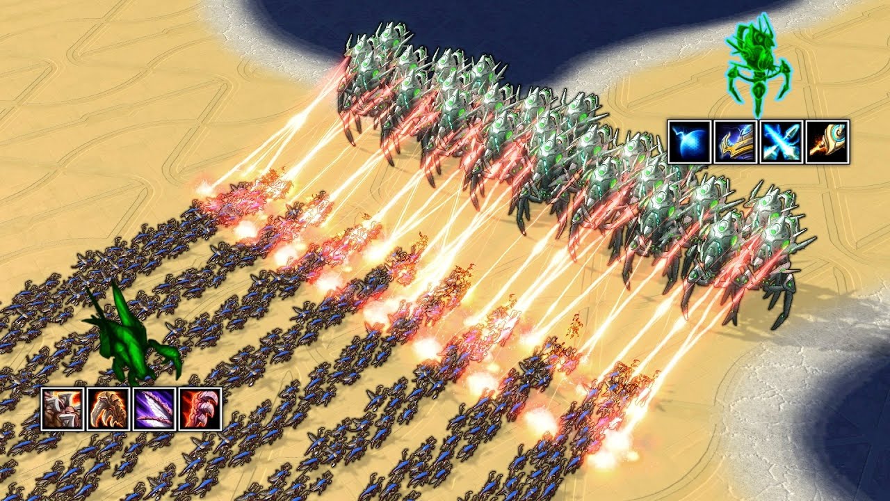 Can 1000 Zerglings break through 25 Colossi?