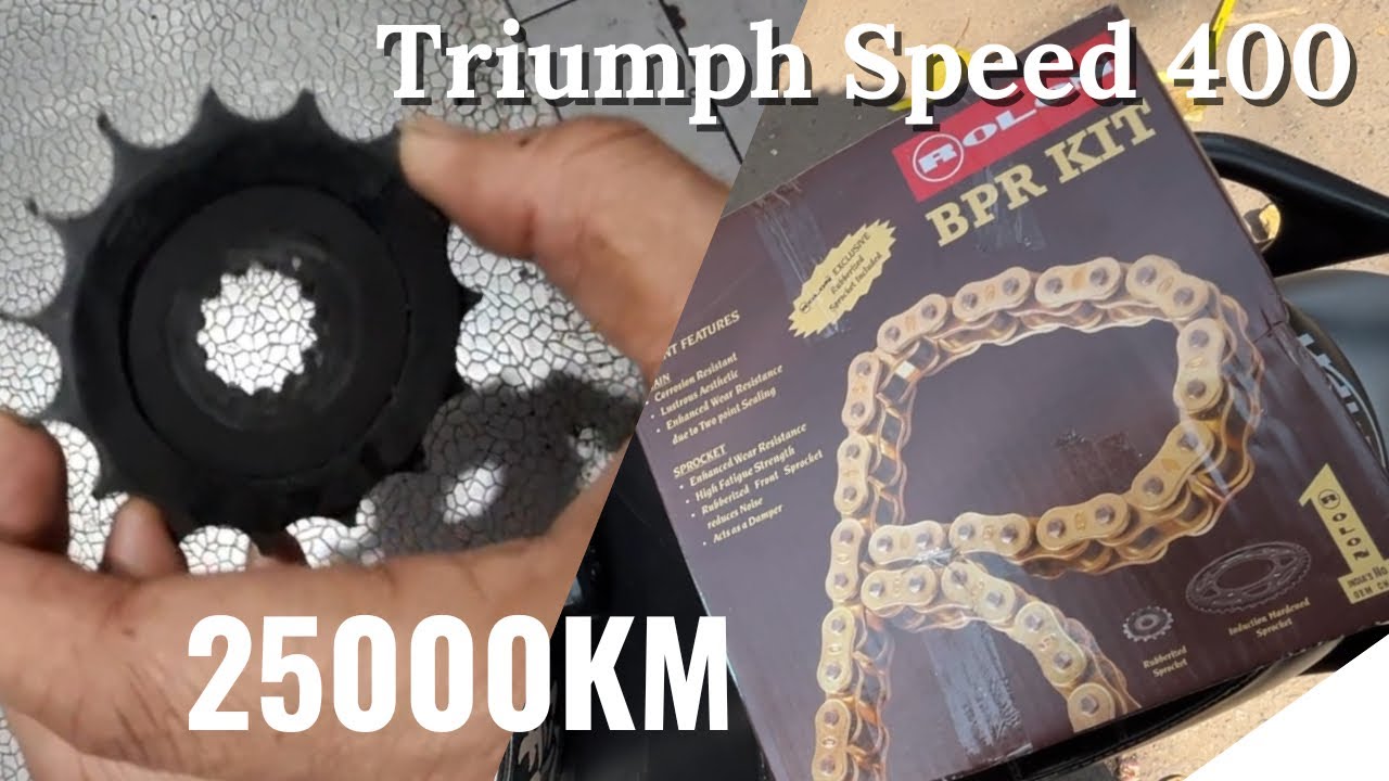 25000 km Chain sprocket Change,Triumph Speed 400