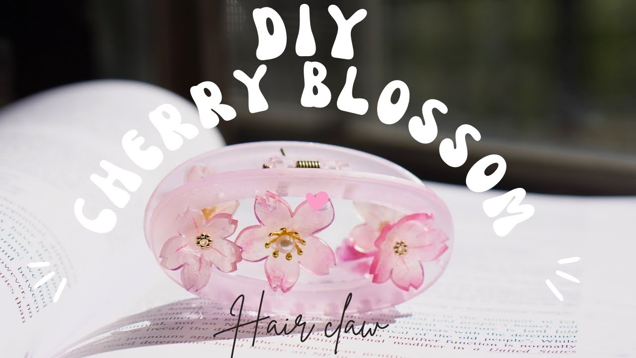 DIY Cherry Blossom Hair Claw with Shrink Plastic