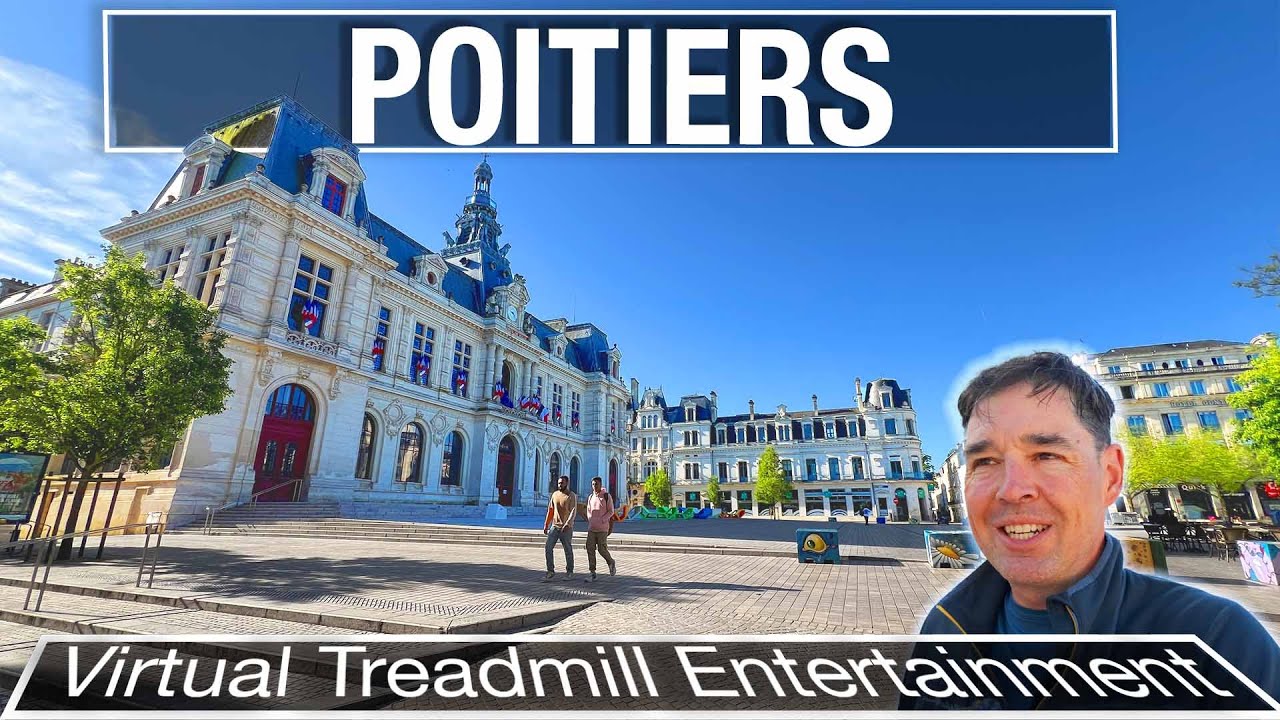 Poitiers, France Virtual Walking Tour - 4k City Walking Videos for Treadmill