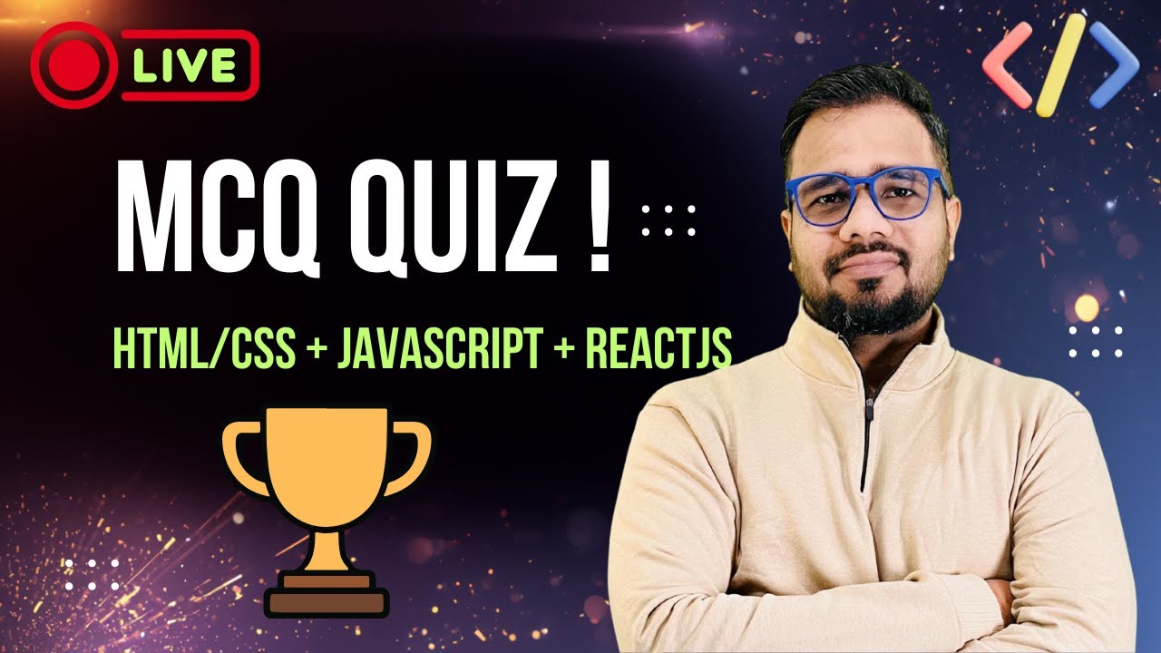 🔴 React + JavaScript + HTML/CSS MCQ LIVE #5 | LIVE Quiz + Winner 🏆