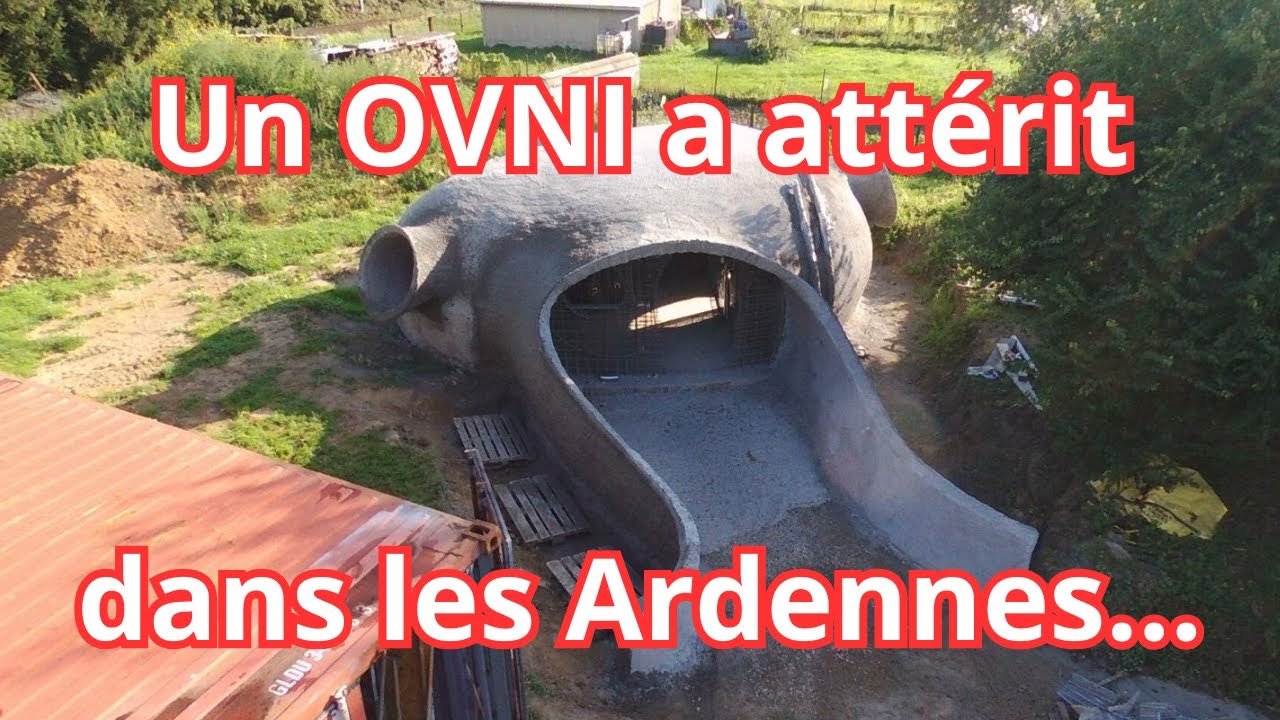 Visite du chantier de la maison bulle semi-enterrée de Christophe dans les Ardennes