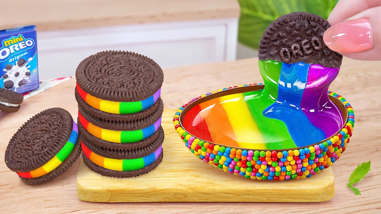 OREO z ciastem Kinder🌈 Wspaniały przepis na dekorowanie miniaturowego ciasta czekoladowego OREO🌈Mini ciasta