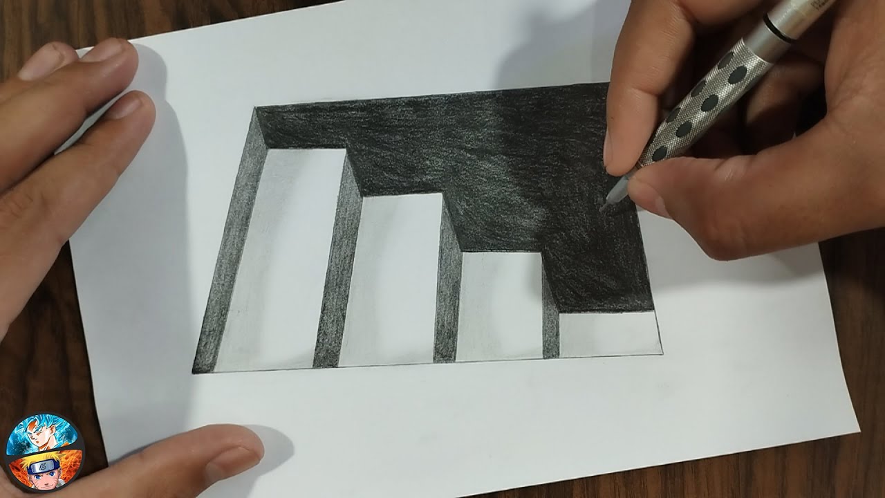 DESENHANDO UMA ESCADA EM 3D Como Desenhar
