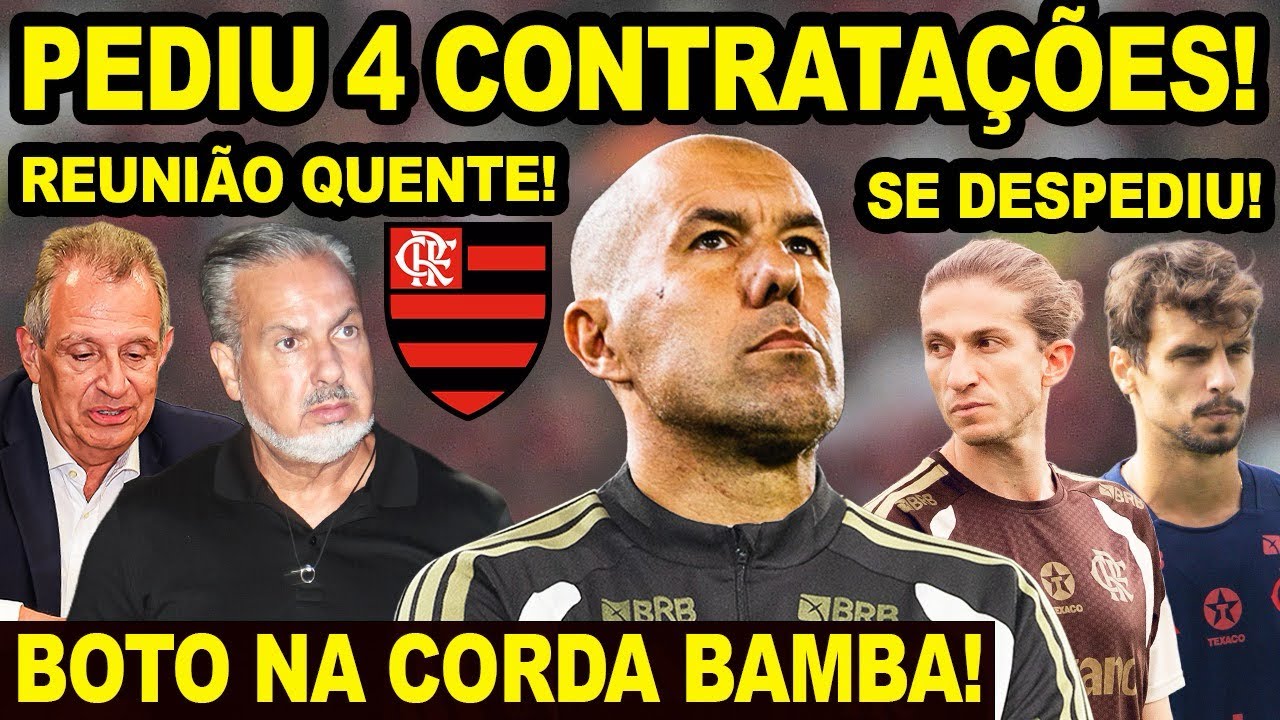 LEONARDO JARDIM TROUXE 4 REFORÇOS PARA O FLAMENGO! 1º TREINO DO NOVO TÉCNICO! FILIPE LUÍS SE DESPEDE