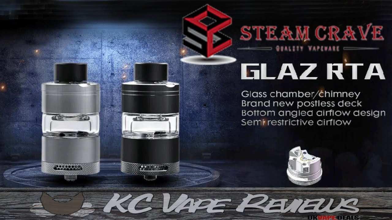 Steamcrave Glaz Rta 7ml juice hold rebuildable tank Atomizer 30mm postless deck steam crave