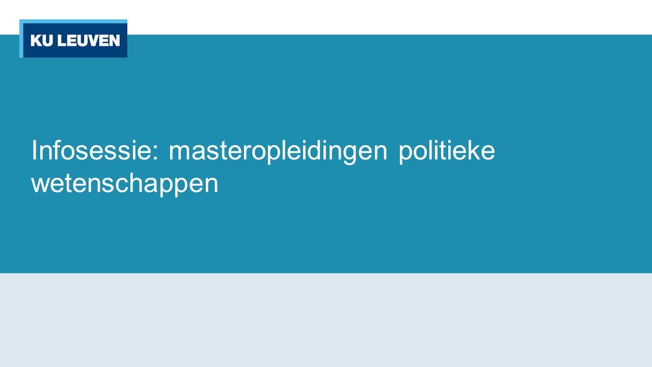 Infosessie: masteropleidingen politieke wetenschappen