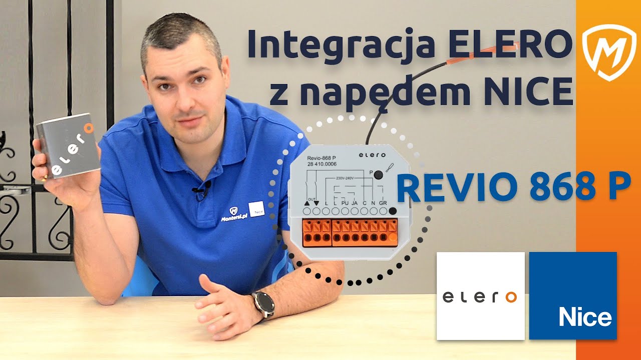 Integracja Elero Revio 868 P z napędami Nice.