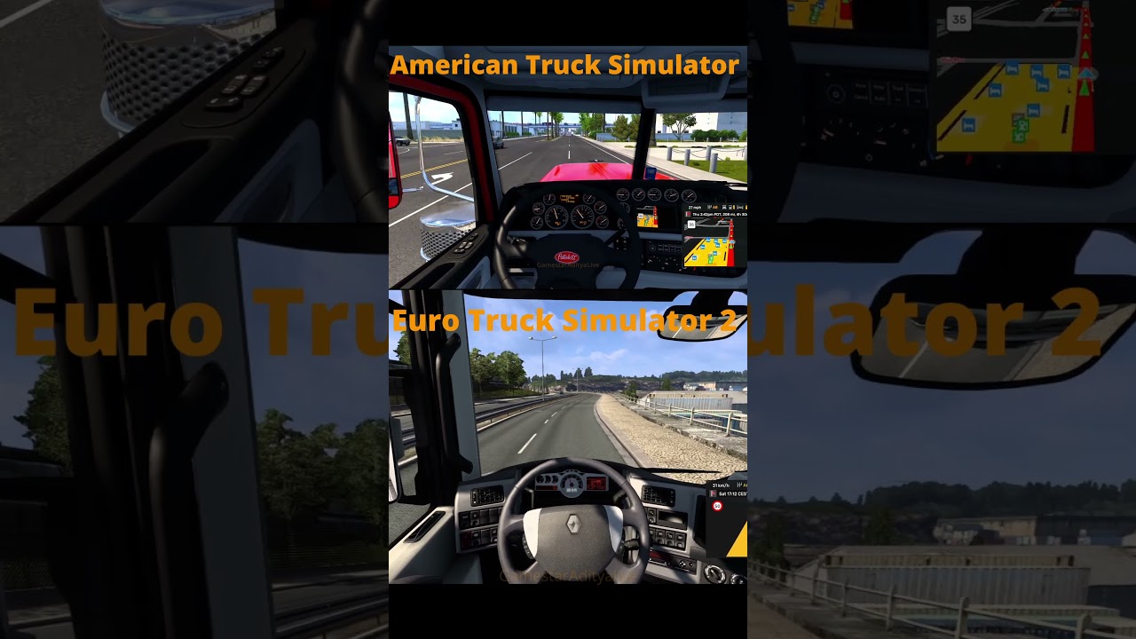 POV ETS 2 vs ATS #eurotrucksimulator2 #americantrucksimulator