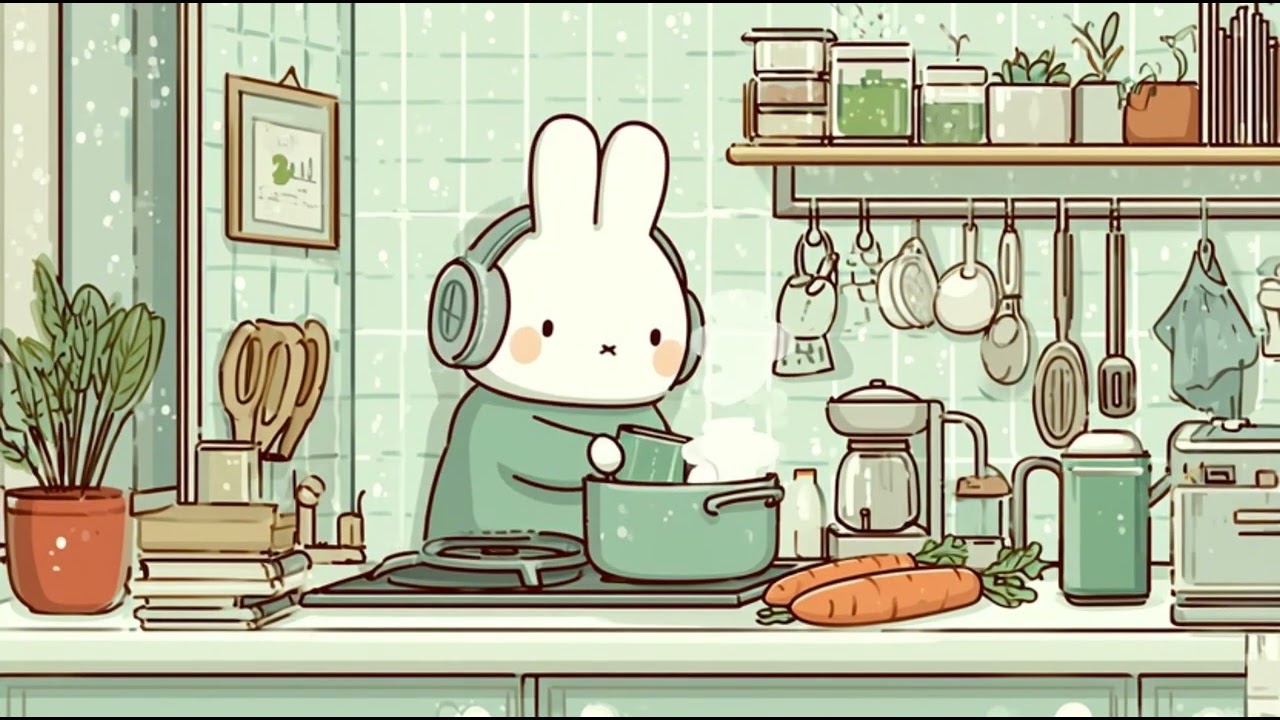 cooking mode with Miffy: press play.💚🍜🍵