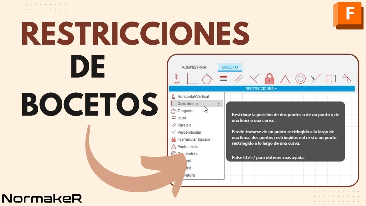 Todas las RESTRICCIONES de boceto de Fusion (o casi...) explicadas #fusion360 #fusion360español
