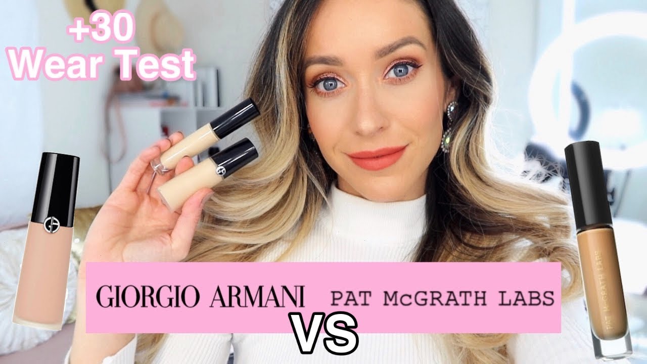 CONCEALER COMPARISON! NEW PAT MCGRATH LABS CONCEALER VS ARMANI LUMINOUS SILK CONCEALER REVIEW