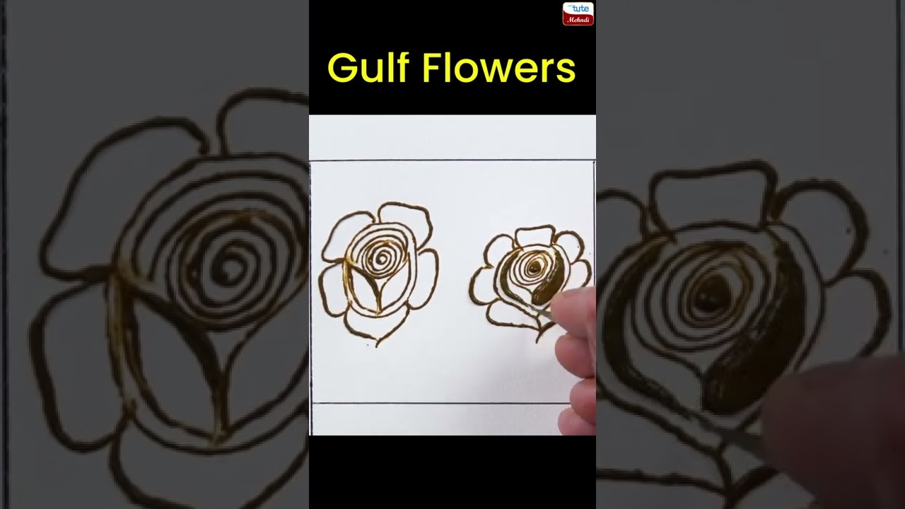 How to make gulf henna Flower | Learn Easy Gulf Flower Mehndi design | Letstute Mehndi