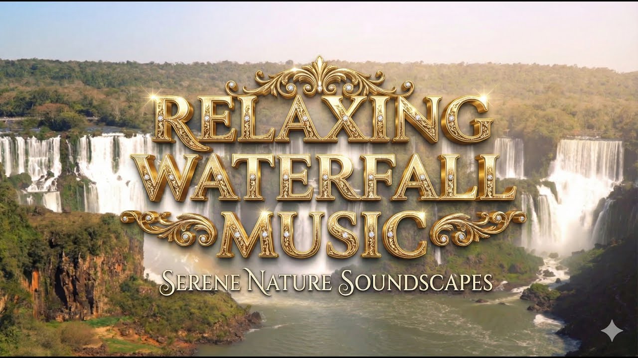Relaxing Waterfall Sounds & Music – Nature Soundscape for Sleep, Study, Meditation