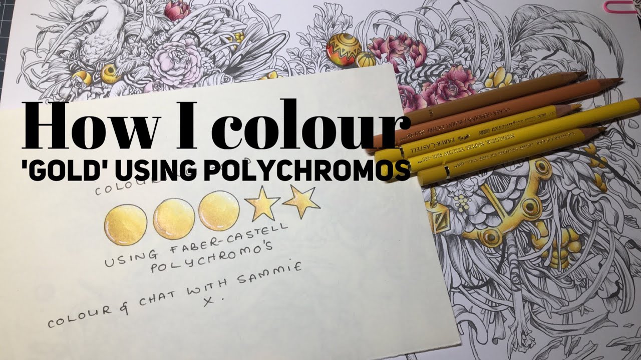 How I colour Gold using Faber Castell Polychromos
