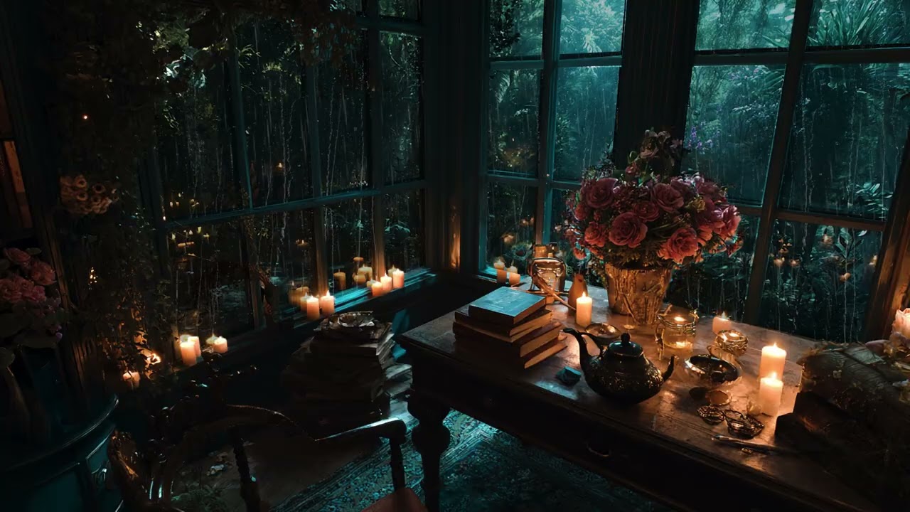 Drifting to Sleep with Rain Ambience in Forest Cabin 🌧️ Deep Rest & Calm Mind at Night