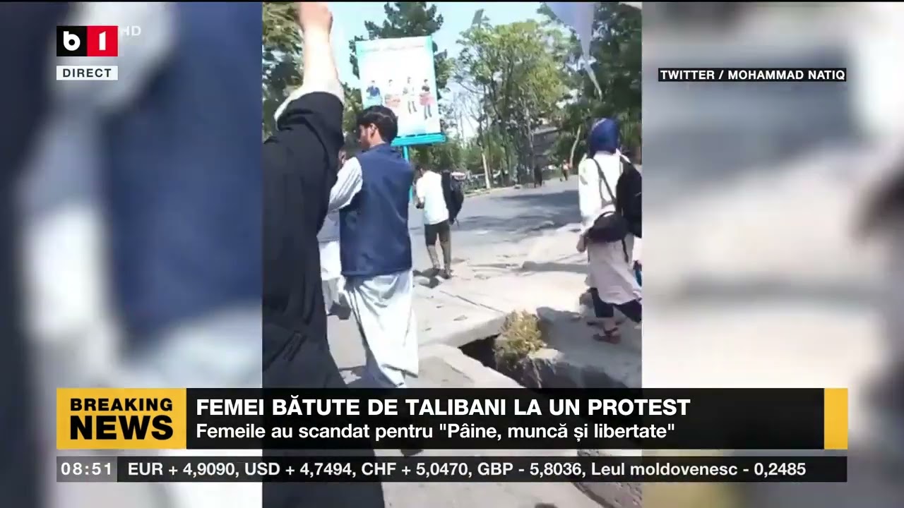 FEMEI BĂTUTE DE TALIBANI LA UN PROTEST_Știri B1_14 aug 2022