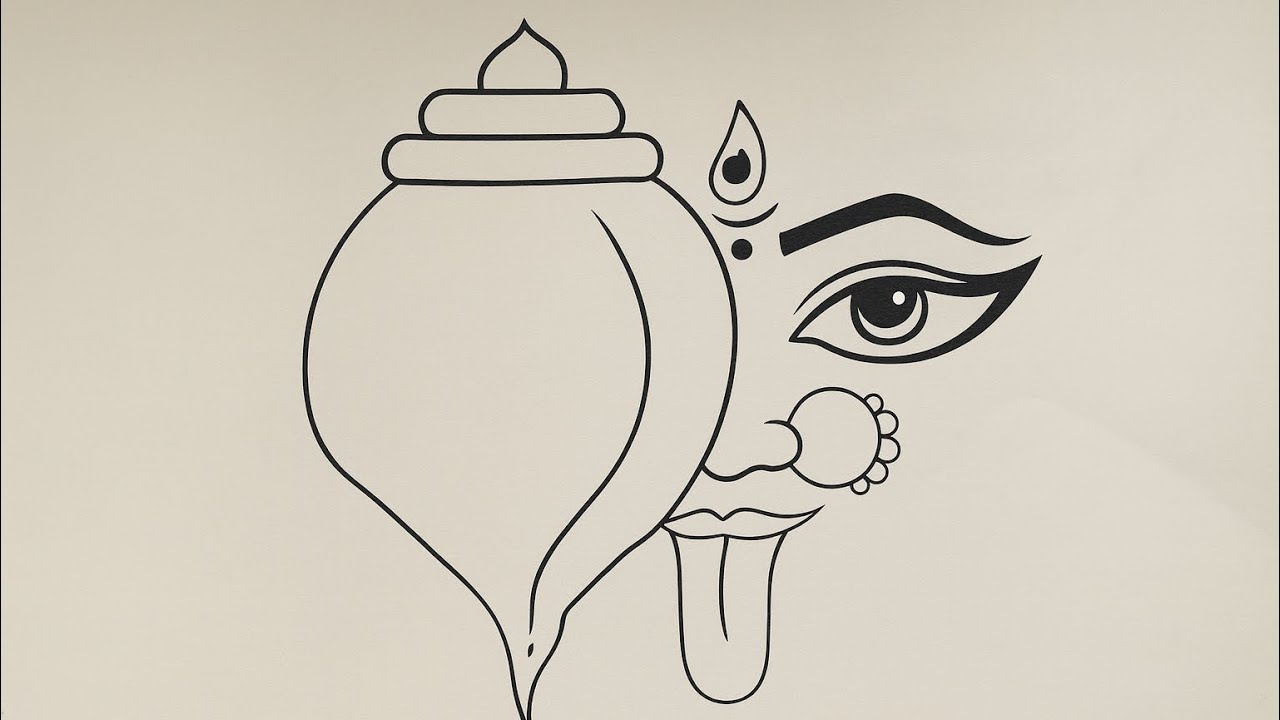 How to draw Kali Maa face/ Easy kids drawing/ Kaali maa face drawing/Navratri drawing #easydrawing 