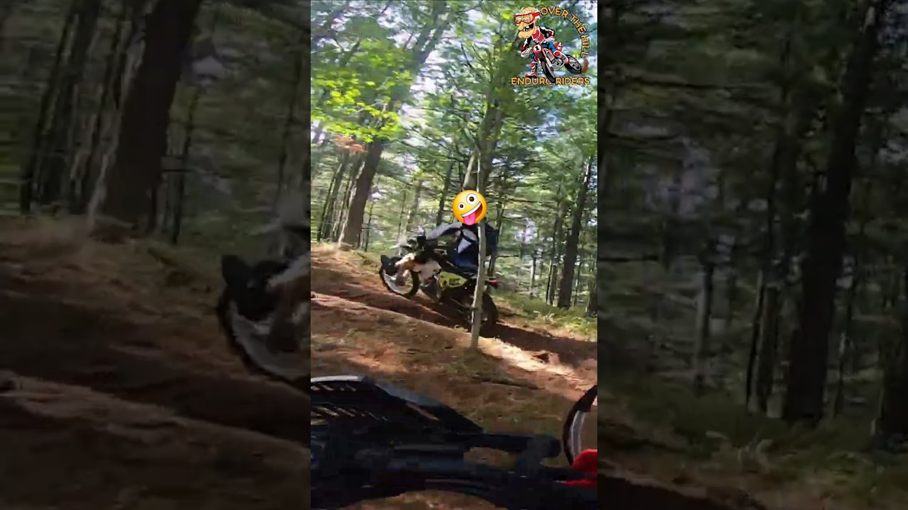 Ripping Some Single Track, Over the Hill Enduro Riders