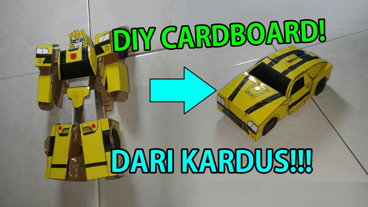 DIY CARDBOARD BUMBLEBEE TRANSFORMERS CYBERVERSE - MEMBUAT BUMBLEBEE DARI KARDUS BISA BERUBAH