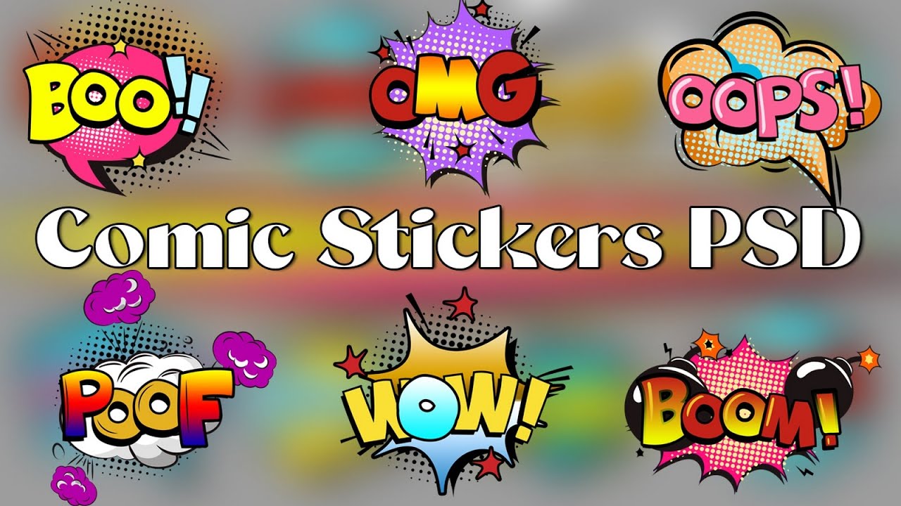 Comic Stickers for your Graphic designing work