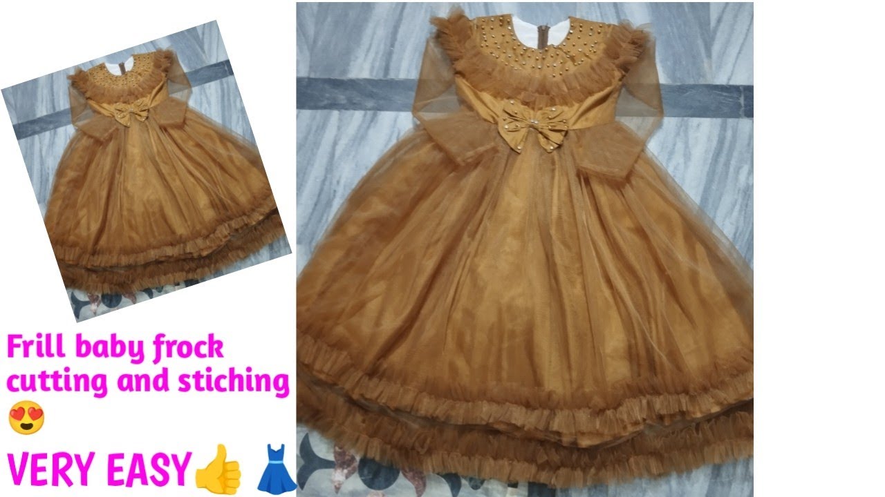 Frill Baby Frock Cutting & Stitching Tutorial in Hindi | Baby Dress Making