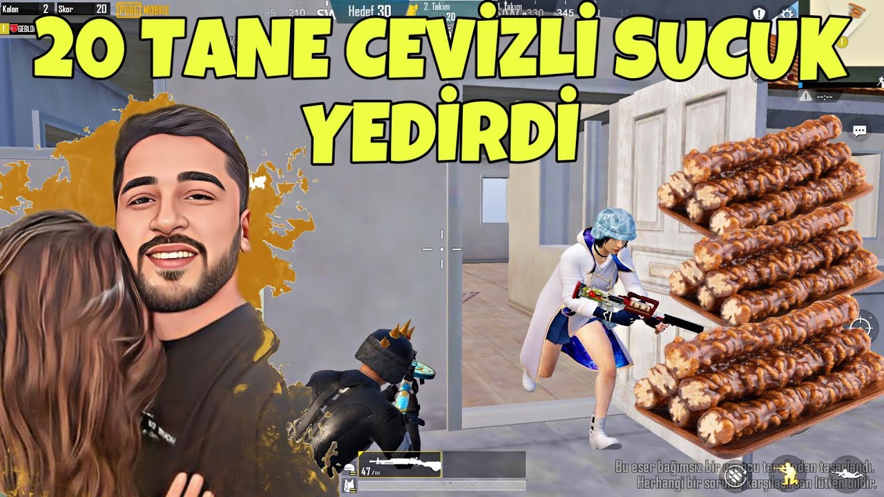 CEVİZLİ SUCUK GEBLO! 25 DİLİM YEDİRDİ, ENERJİ PATLAMASI YAŞADIM! -PUBG MOBİLE