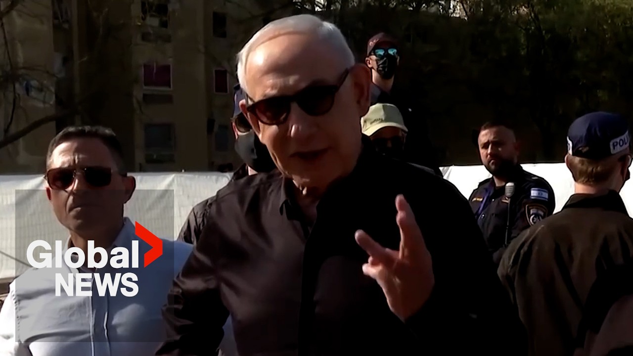 “Iron discipline”: Netanyahu views site of Iranian missile strike, vows to 
