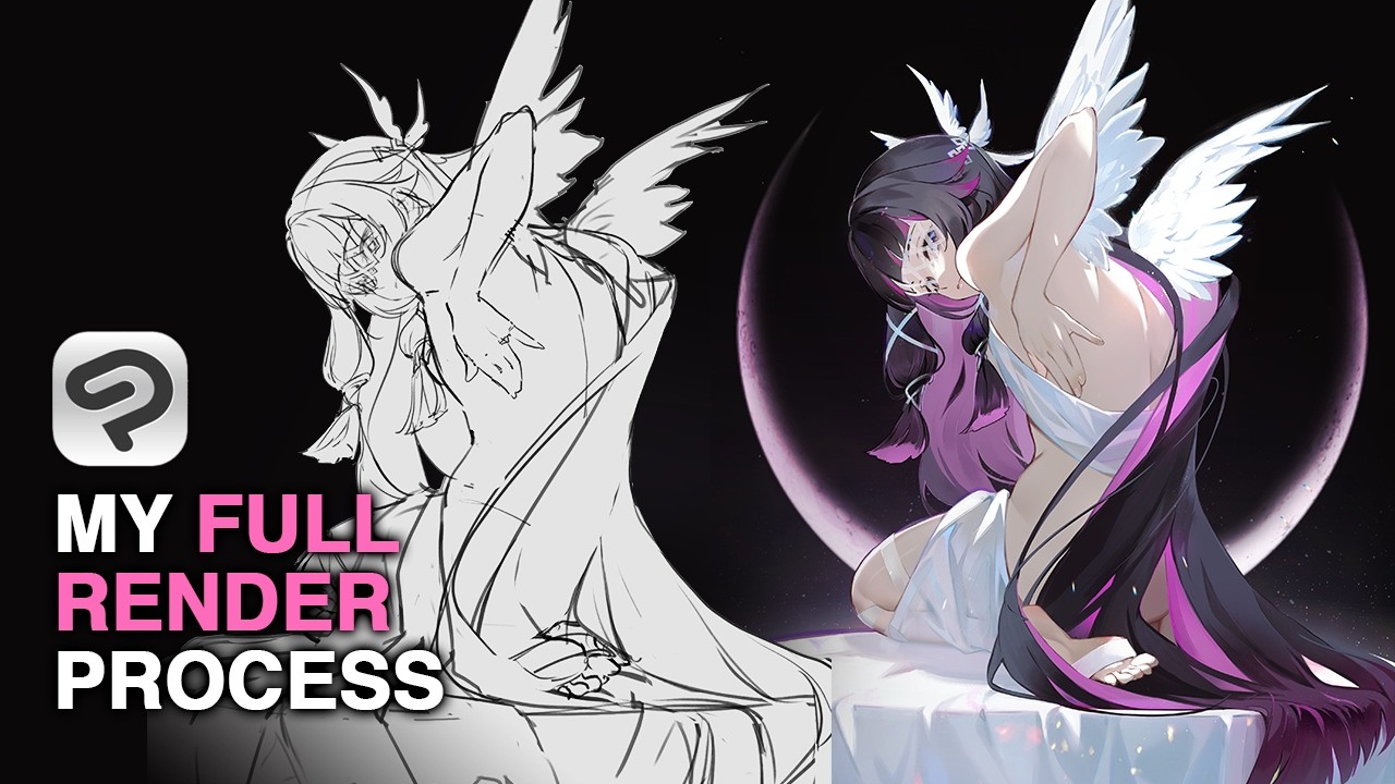 My New Drawing Method!✨Full Anime Illustration Process in Clip Studio Paint [Speedpaint]