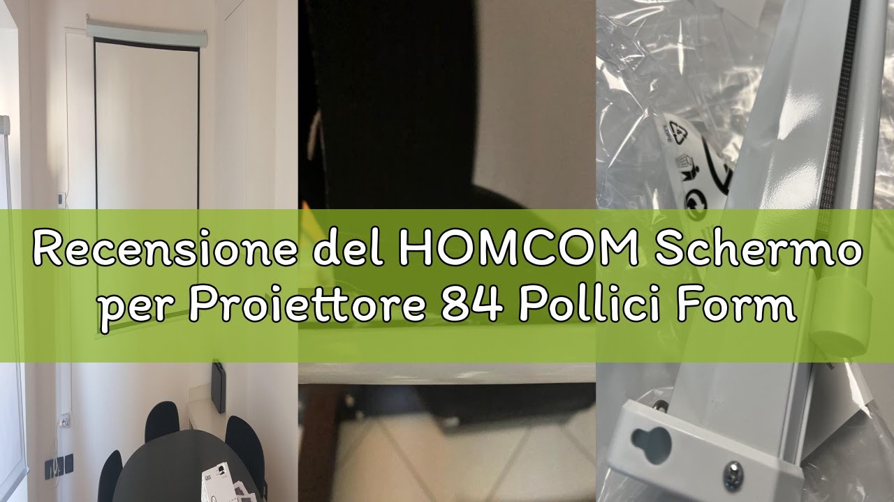 Recensione del HOMCOM Schermo per Proiettore 84 Pollici Formato 4:3 Regolabile con Telecomando, Sche