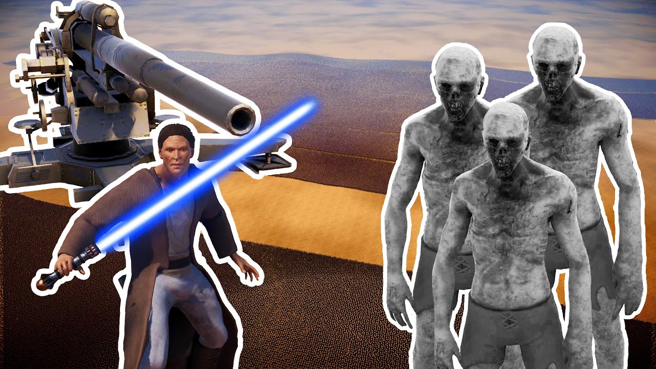 23 MILLION ZOMBIES vs 80,000 JEDI KNIGHTS + 100 STATIONARY ARTILLERY | UEBS 2