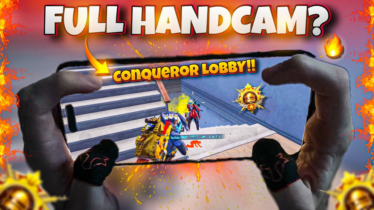 🔥FULL HANDCAM in Conqueror lobby!👑 4 Fingers + Gyroscope | PUBG Mobile