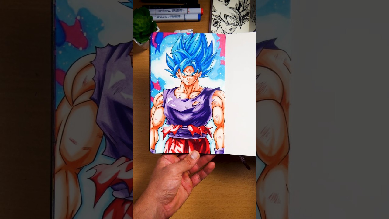 Drawing Goku SSJ Blue Kaioken! (