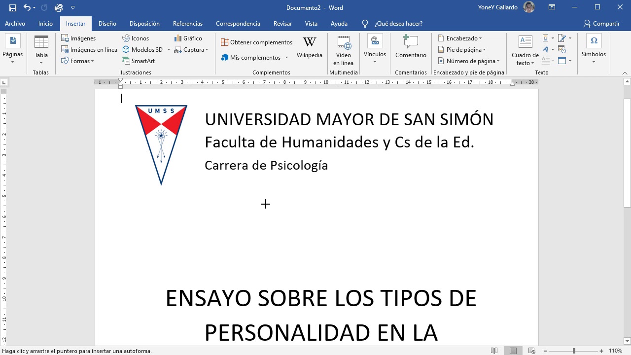 Cómo hacer una carátula en Word