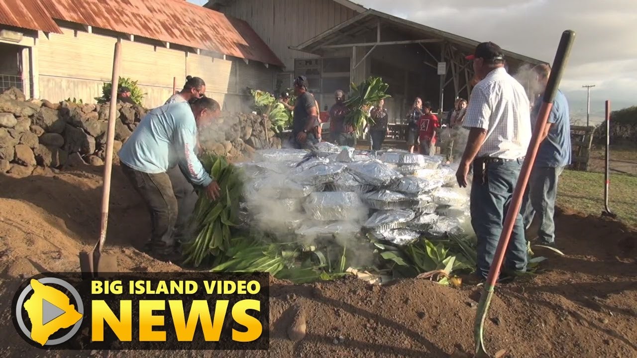 Hawaiian Imu Cooking Thanksgiving Meal In Waimea - Part 1/2 (Nov. 27, 2019)