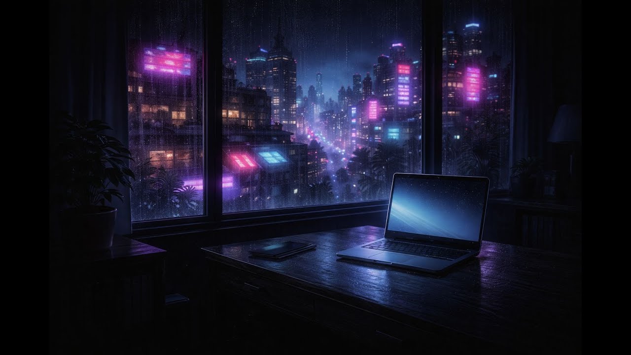 Neon Silence 🌌 Dark Synthwave for Late-Night Focus, Reading && Coding