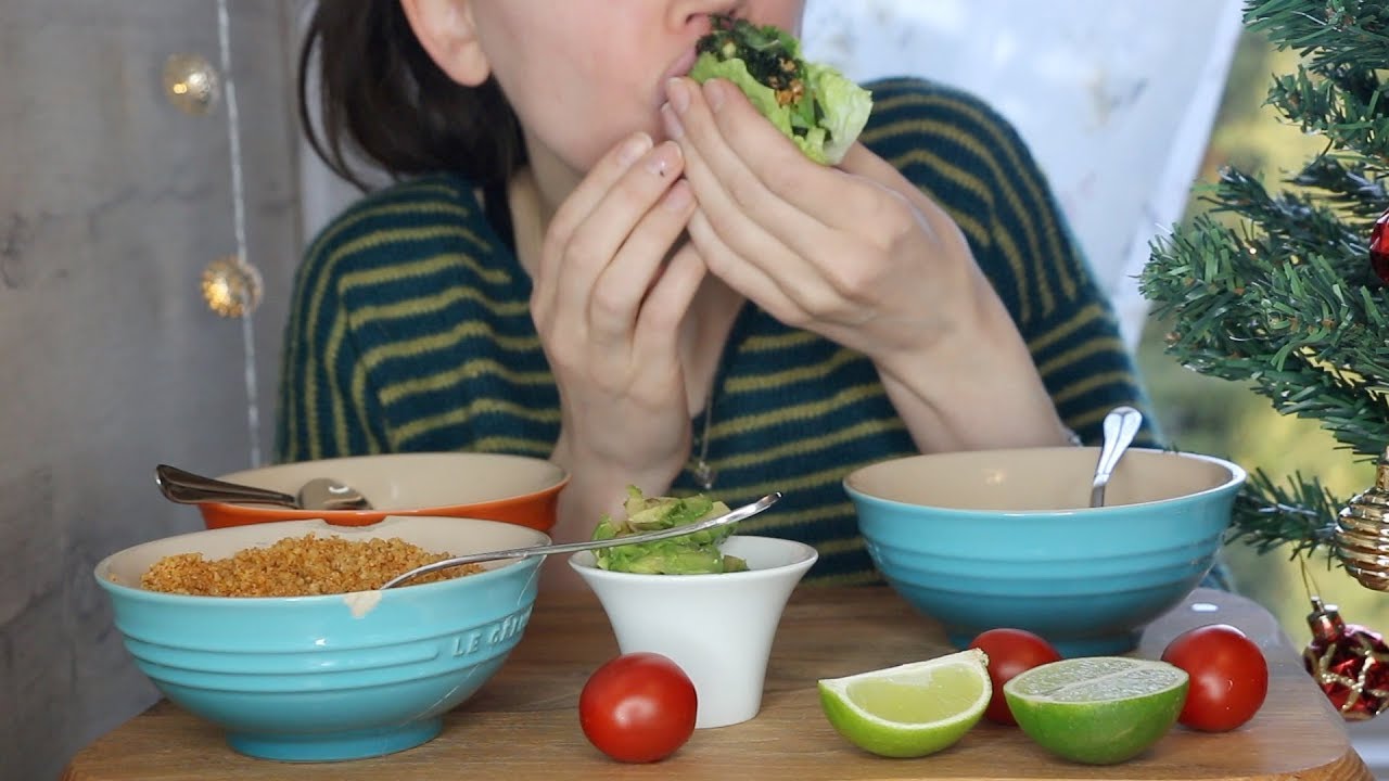 RAW FOOD TACO | ASMR Whisper Eating Sounds