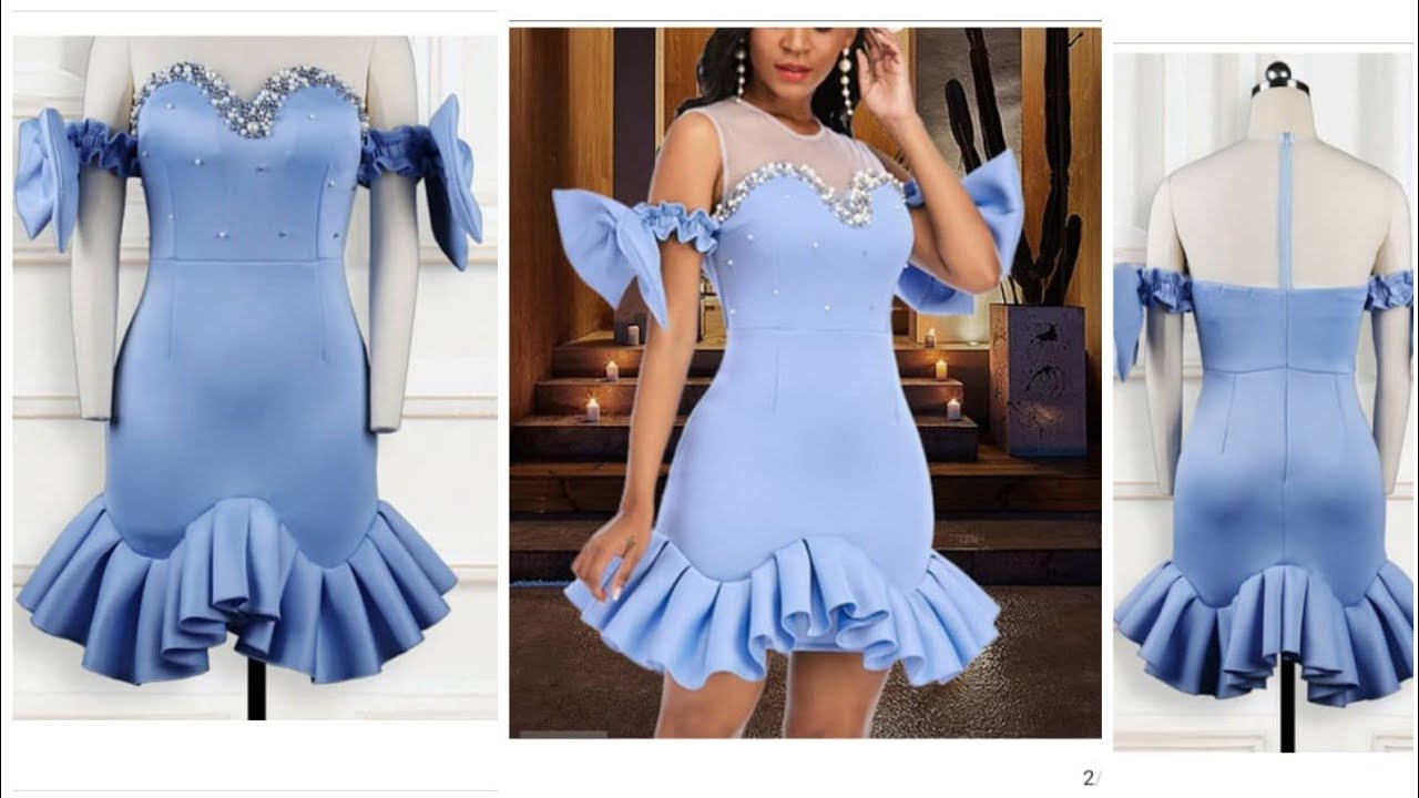 TRENDY OFFSHOULDER TUBE YOKE GOWN || Cutting and Stitching