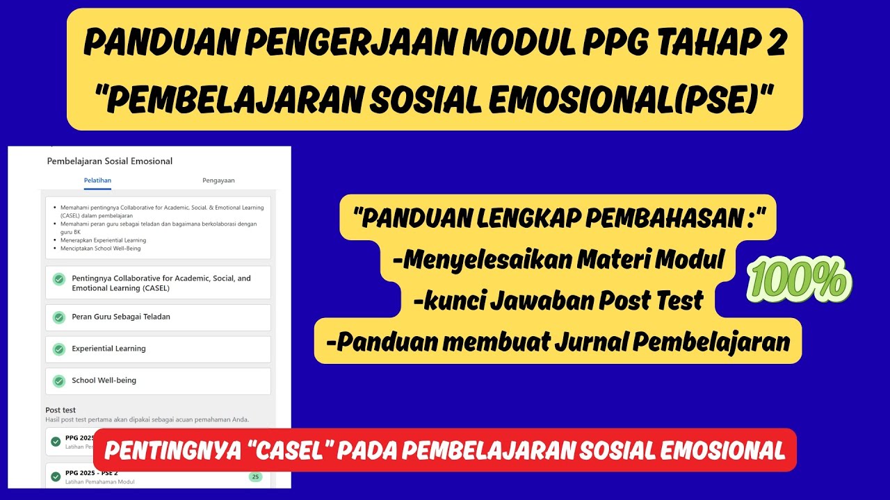 [FULL PPG TAHAP 2] PANDUAN PENGERJAAN MODUL PEMBELAJARAN SOSIAL EMOSIONAL PPG TAHAP 2 TAHUN 2025